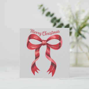 Cartes Pour Fêtes Annuelles Joyeux Noël Coquette Rouge Ruban Fille