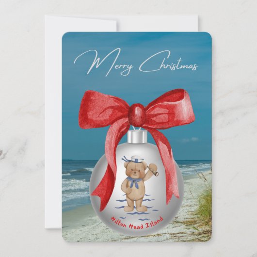 Cartes Pour Fêtes Annuelles Joyeux Noël côtier Hilton Head Island Beach (Devant)