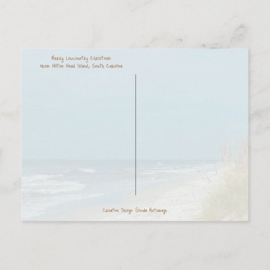 Cartes Pour Fêtes Annuelles Joyeux Noël côtier Hilton Head Island Beach (Dos)