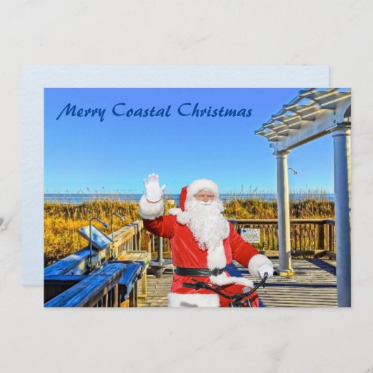 Cartes Pour Fêtes Annuelles Joyeux Noël côtier Hilton Head Island Père Noël (Devant / Derrière)