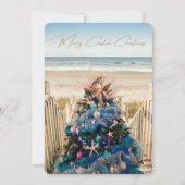 Cartes Pour Fêtes Annuelles Joyeux Noël côtier Plage tropicale Holiday Tree (Devant)