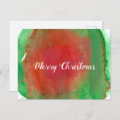 Cartes Pour Fêtes Annuelles Joyeux Noël, couleur de l'eau (Devant / Derrière)