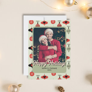 Cartes Pour Fêtes Annuelles Joyeux Noël Couple photo vert