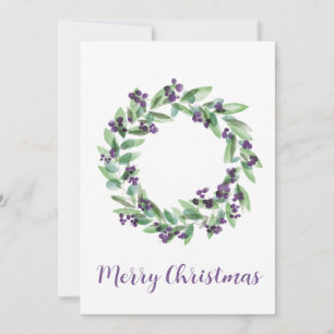 Cartes Pour Fêtes Annuelles Joyeux Noël, couronne de Noël violet de la créatur