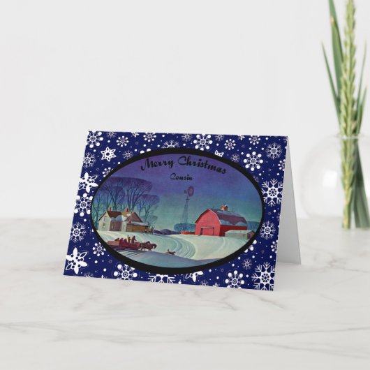 Cartes Pour Fêtes Annuelles Joyeux Noël Cousin (Devant)