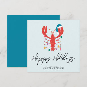 Cartes Pour Fêtes Annuelles Joyeux Noël Crabe homard de plage de vacances