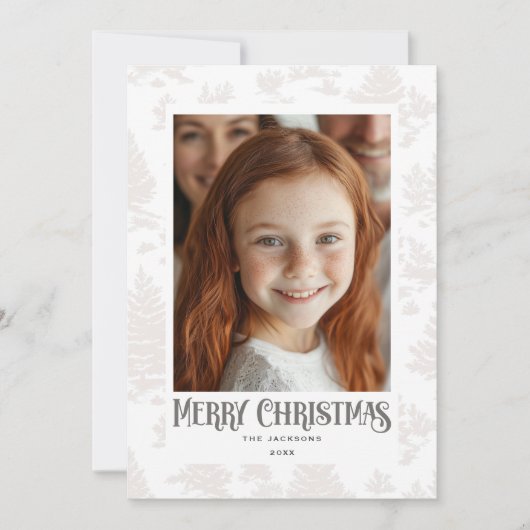 Cartes Pour Fêtes Annuelles Joyeux Noël Crème Toile Vacances Design (Devant)