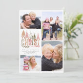 Cartes Pour Fêtes Annuelles Joyeux Noël Croix Photo Collage (Debout devant)