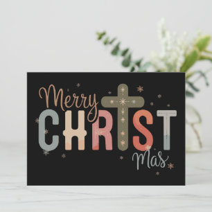 Cartes Pour Fêtes Annuelles Joyeux Noël Croix Religieux Famille Chrétienne 