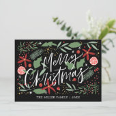 Cartes Pour Fêtes Annuelles Joyeux Noël Cute Doodle Vacances (Debout devant)