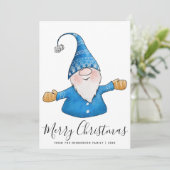 Cartes Pour Fêtes Annuelles Joyeux Noël Cute Gnome en Bleu Calendrier 2026 (Debout devant)