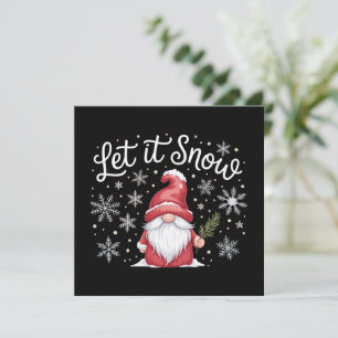 Cartes Pour Fêtes Annuelles Joyeux Noël Cute Gnome Que la neige d'hiver 