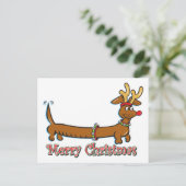 Cartes Pour Fêtes Annuelles Joyeux Noël Dachshund (Debout devant)