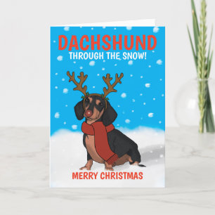Cartes Pour Fêtes Annuelles Joyeux Noël Dachshund Chien Rudolph