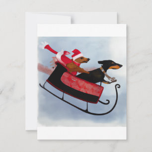Cartes Pour Fêtes Annuelles Joyeux Noël Dachshund Sleigh Card