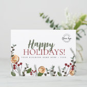 Cartes Pour Fêtes Annuelles Joyeux Noël d'affaires Foliage sur mesure (Debout devant)