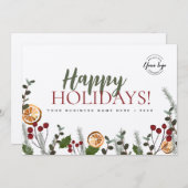 Cartes Pour Fêtes Annuelles Joyeux Noël d'affaires Foliage sur mesure (Devant / Derrière)