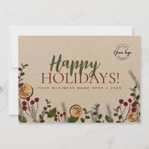 Cartes Pour Fêtes Annuelles Joyeux Noël d'affaires Foliage sur mesure