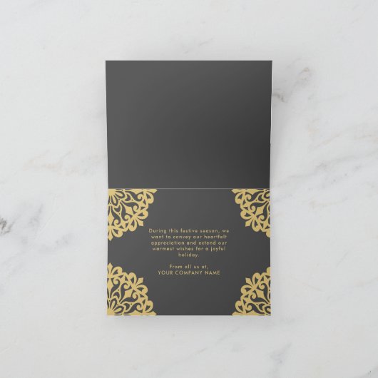 Cartes Pour Fêtes Annuelles Joyeux Noël d'affaires logo Snowflake Gold (Intérieur)