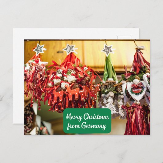 Cartes Pour Fêtes Annuelles Joyeux Noël d'Allemagne - Ornements allemands (Devant / Derrière)