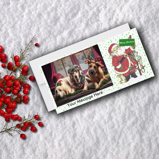 Cartes Pour Fêtes Annuelles Joyeux Noël d'animaux mignons de Père Noël