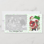 Cartes Pour Fêtes Annuelles Joyeux Noël d'animaux mignons de Père Noël (Devant)