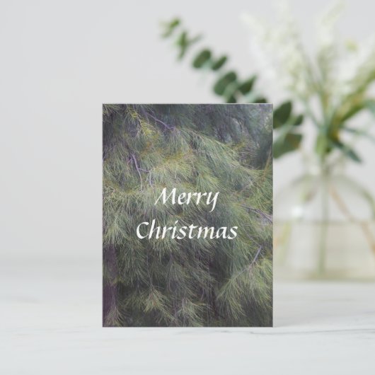 Cartes Pour Fêtes Annuelles Joyeux Noël dans les pins (Debout devant)