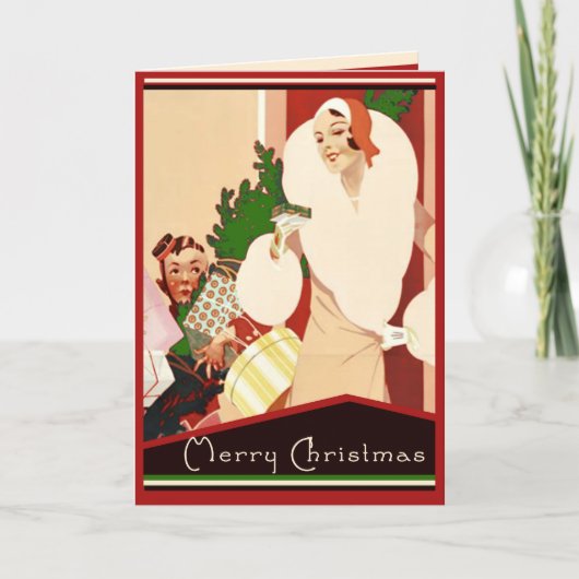 Cartes Pour Fêtes Annuelles Joyeux Noël d'art déco fabuleux fascinant (Devant)