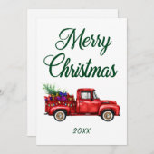 Cartes Pour Fêtes Annuelles Joyeux Noël Date Classique Camion Rouge Cadeaux (Devant / Derrière)