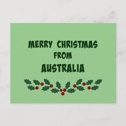 Cartes Pour Fêtes Annuelles Joyeux Noël d'Australie (Devant)