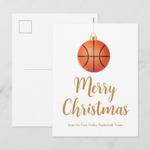 Cartes Pour Fêtes Annuelles Joyeux Noël de basket-ball personnalisé cool