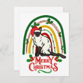 Cartes Pour Fêtes Annuelles Joyeux Noël de chat siamois (Devant / Derrière)