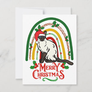 Cartes Pour Fêtes Annuelles Joyeux Noël de chat siamois