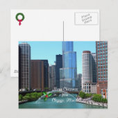 Cartes Pour Fêtes Annuelles Joyeux Noël de Chicago Illinois (Devant / Derrière)