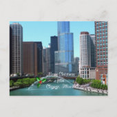 Cartes Pour Fêtes Annuelles Joyeux Noël de Chicago Illinois (Devant)