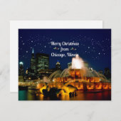 Cartes Pour Fêtes Annuelles Joyeux Noël de Chicago, Illinois (Devant / Derrière)