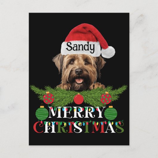 Cartes Pour Fêtes Annuelles Joyeux Noël de chien de garde personnalisé (Devant)