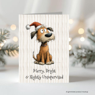 Cartes Pour Fêtes Annuelles Joyeux Noël de chien dessiné à la main