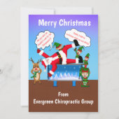 Cartes Pour Fêtes Annuelles Joyeux Noël de Chiropractor Office Père Noël (Devant)