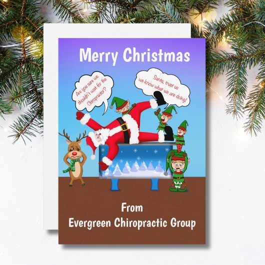 Cartes Pour Fêtes Annuelles Joyeux Noël de Chiropractor Office Père Noël