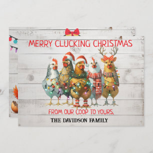 Cartes Pour Fêtes Annuelles Joyeux Noël de Clucking ! Poulets de vacances