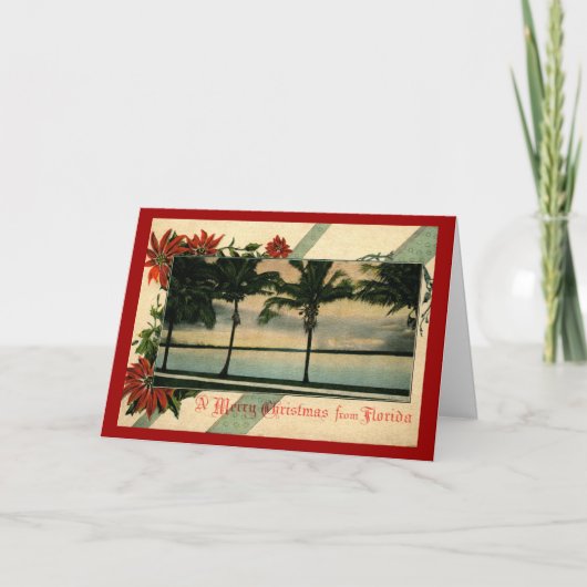 Cartes Pour Fêtes Annuelles Joyeux Noël de cru de la Floride (Devant)