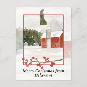 Cartes Pour Fêtes Annuelles Joyeux Noël de Delaware Farm Red Grange Silo