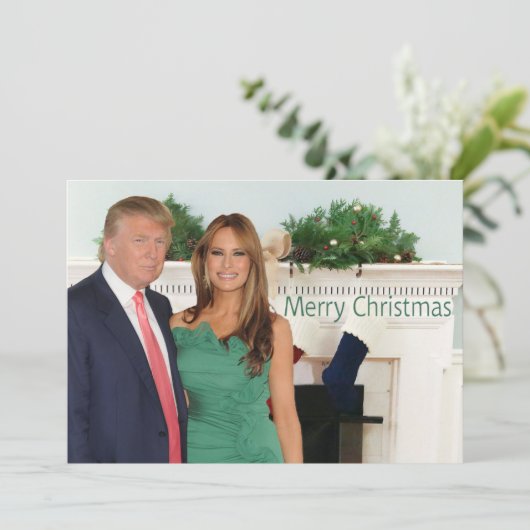 Cartes Pour Fêtes Annuelles Joyeux Noël de Donald et Melania (Debout devant)