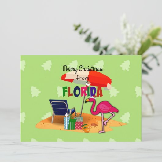 Cartes Pour Fêtes Annuelles Joyeux Noël de Floride (Debout devant)
