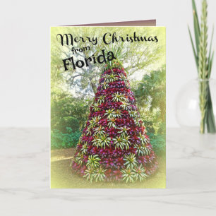 Cartes Pour Fêtes Annuelles Joyeux Noël de Floride Bromeliad Tree