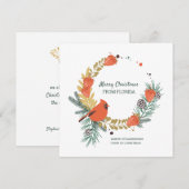 Cartes Pour Fêtes Annuelles Joyeux Noël de Floride fraise Wreath (Devant / Derrière)