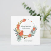 Cartes Pour Fêtes Annuelles Joyeux Noël de Floride fraise Wreath (Debout devant)