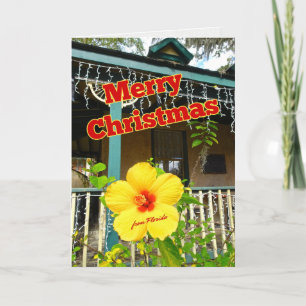 Cartes Pour Fêtes Annuelles Joyeux Noël de Floride Hibiscus tropical
