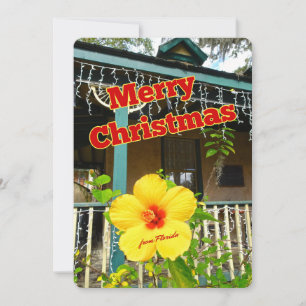 Cartes Pour Fêtes Annuelles Joyeux Noël de Floride Hibiscus tropical